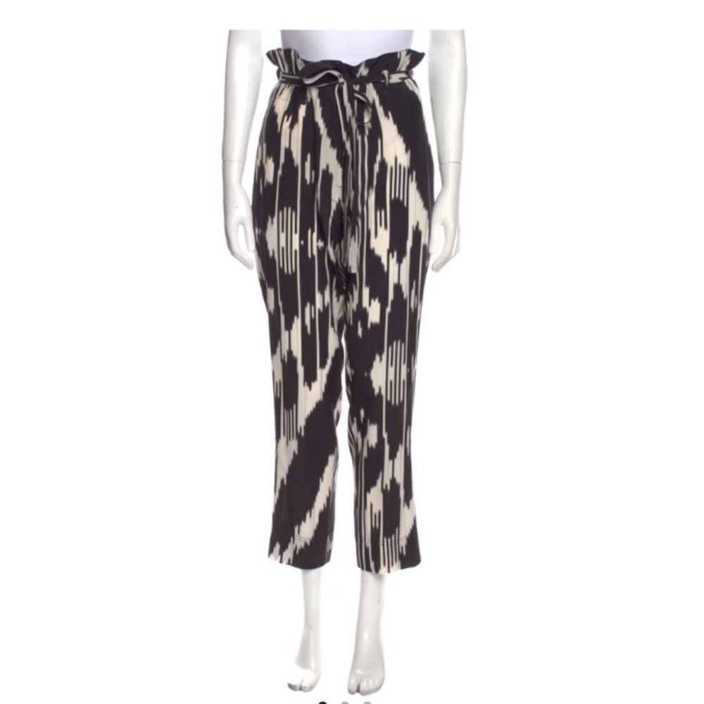 Theory Gunilla Ikat Print Silk Pants